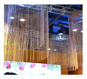 Rideau à guirlande Spaghetti en argent, tissu de poche simple et épais, décoration de mariage