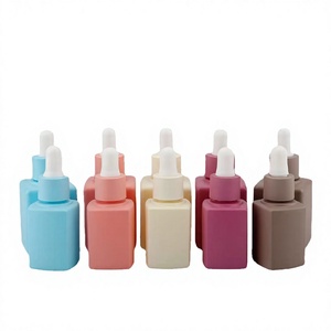 Botella de Vidrio Vacía de 30 ml, Diseño Cuadrado Francés, Botella de Vidrio Negra para Crema para el Cuidado de la Piel, con Gotero Estampado en Oro para Cosméticos - Product Image 3