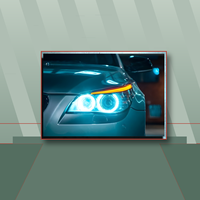 Tableau mural LED voiture de sport phare bleu, image automobile illuminée pour salle de jeux, garage, bureau, intérieur moderne