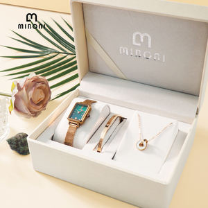 Miboni 2023L Relojes de Cuarzo con Movimiento Seiko Japonés, Conjunto de Reloj de Pulsera con Brazalete de Acero de Titanio, Collar y Caja de Regalo para Mujer - Product Image 3