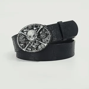 Ceinture rétro pour hommes et femmes, style bohème, punk rock, Y2K, à fleurs en relief, avec boucle en cuivre, pour un usage décontracté - Product Image 5