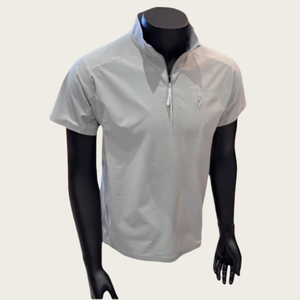 Nouveau T-shirt de sport personnalisé de haute qualité pour hommes, tissu 180g, conception simple de couleur unie, impression de logo à encolure zippée pour hommes - Product Image 4