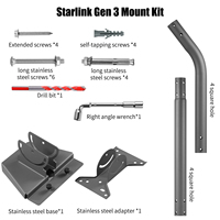 Kit de montage Starlink Gen3 en acier au carbone pour antenne Starlink V3 standard, support de poteau réglable pour extérieur