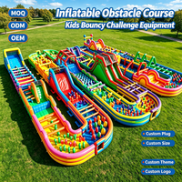 Parcours d'obstacles gonflable avec toboggan et château gonflable, en PVC, pour enfants, idéal pour les fêtes en extérieur, vente directe d'usine