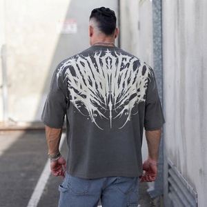 T-shirt Oversize à Manches Courtes pour Jeunes Hommes, 100% Coton, Imprimé Graphique, Coupe Boxy, Streetwear, Sport, Logo Personnalisé, Vente en Gros - Product Image 3