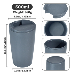 <span class=keywords><strong>Gobelet</strong></span> en Fibre de Paille de Blé <span class=keywords><strong>Personnalisé</strong></span> avec Logo, 500 ml, Réutilisable, <span class=keywords><strong>Incassable</strong></span>, <span class=keywords><strong>Gobelet</strong></span> à Bière, Tasse à Café de Camping - Product Image 2