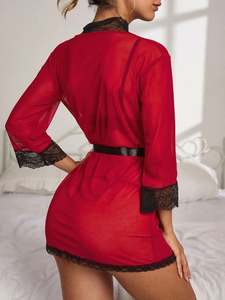 Sfy1928 Lencería Sexy para Mujer, Vestido Transparente para Dormir, Camisón de Encaje, Ropa Interior de Malla Transparente para Mujer - Product Image 5