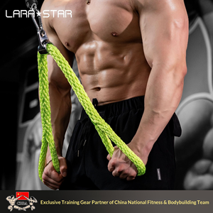Aksesoris Tali Tarik Ganda untuk Latihan Bicep dan <span class=keywords><strong>Tricep</strong></span>, Cocok untuk Mesin Smith dan Chest Press, Dilengkapi Pegangan untuk Fitness - Product Image 2
