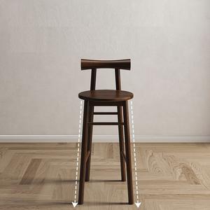 Tabouret papillon en bois massif japonais moderne pour la maison, <span class=keywords><strong>caf</strong></span>é, bar, hôtel, réception, salon, chaise haute pour adultes et enfants - Product Image 4