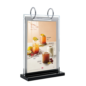 Support de signalisation en acrylique transparent en forme de T A4, double face, avec base, design haut de gamme poli pour comptoir de réception de bureau - Product Image 6