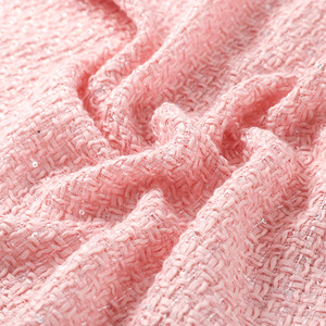 Sequin Tweed <strong>Boucle</strong> Fabric <strong>White</strong> Women's Tweed Sequin Style Woolen Fabric Knitted Plain Sequin Plaid for Home Textile Use - Product Image 3