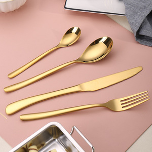Luar Faca De Aço Inoxidável Garfo Colher 4 Peças Conjuntos De Louça De Casamento Conjunto De Talheres De Ouro Bife Faca Garfo Prateado <span class=keywords><strong>Ware</strong></span> - Product Image 3
