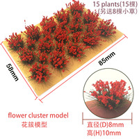 Matériel de décoration DIY pour diorama de table de sable ferroviaire, échelle HO N, 10 mm, 15 pièces + 8 pièces de bonus, grappes de fleurs rondes