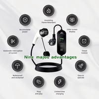 Station de recharge portable pour véhicules électriques 3,5 kW Type 2 16A avec protection étanche IP55 et écran – Chargeur de voiture électrique de niveau 2