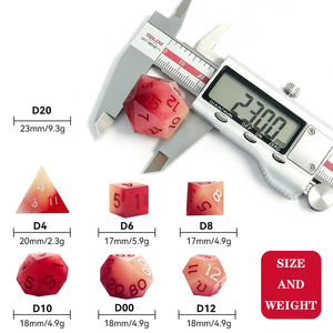 D & D RPG rồng và rồng vai trò chơi bảng trò chơi xúc xắc nhựa đa diện màu hồng và đỏ - Product Image 5