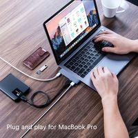 Hub USB-C Thunderbolt 3 de Aleación de Aluminio Plateado con Soporte para Micro SD de 2.1 5-8 Puertos, USB 3.0 Tipo-C, Pantalla 4K, en Stock