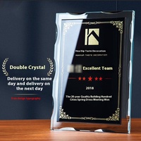Plaque d'honneur et médailles de récompense en cristal K9 personnalisable haut de gamme, gravées, écologiques, avec certificat authentifié