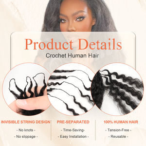 <span class=keywords><strong>Extension</strong></span> per <span class=keywords><strong>Capelli</strong></span> Umani Kinky Curly Originea per Treccine all'Uncinetto, Pre-Separate, Morbide, con Effetto Piumato, Mini Twist - Product Image 3