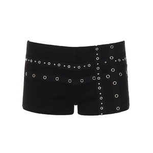 Shorts de mujer de tiro bajo con ojales individuales, estilo Dark Hot Girl, para streetwear y punk - Product Image 6