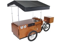 Bicicleta de Café Clásica de 3 Ruedas con Tanque de Agua, Caja de Dinero, Triciclo Eléctrico, Carrito de Comida Móvil en Venta