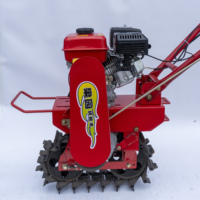 Tractor de Cadena Eficiente, Mini Cultivador, Motor de Gasolina y Diésel de Doble Arranque, Engranaje para Suelo Blando, Granja y Jardín