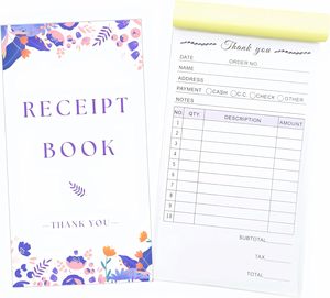 Carnet de reçus personnalisé à motifs floraux avec feuilles autocopiantes pour les commerces de détail et les boutiques – Vente en gros B2B - Product Image 1