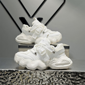 Chaussures à plateforme à lacets pour hommes 2026 Nouvelle collection été en maille respirante à semelle épaisse confortable rehaussant la taille Tendance Mode Sport Décontracté - Product Image 4