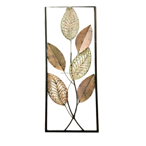 Stylish Multi-Color Iron Metal <b>Leaf</b> Wall <b>Art</b> Luxury Home Decorative for Bedroom Living Room Hallway - Product Image 1