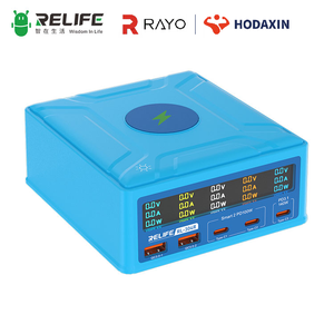 Chargeur GaN multi-ports RELIFE RL-304R 260W haute puissance avec écran tactile couleur <span class=keywords><strong>LCD</strong></span> et conception de dissipation thermique sans fil QI 15W pour la réparation de téléphones - Product Image 5
