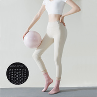 Chaussettes de sport antidérapantes sans couture pour barre, trampoline, Pilates, yoga, en coton et bambou, à compression, pour l'automne