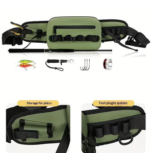 Waterproof Fishing Waist <strong>Pack</strong> with Fishing Rod Holder,Airtight Zipper Closure,Lightweight Fishing Waist Bag for Fly Fishing(B07) - Product Image 5