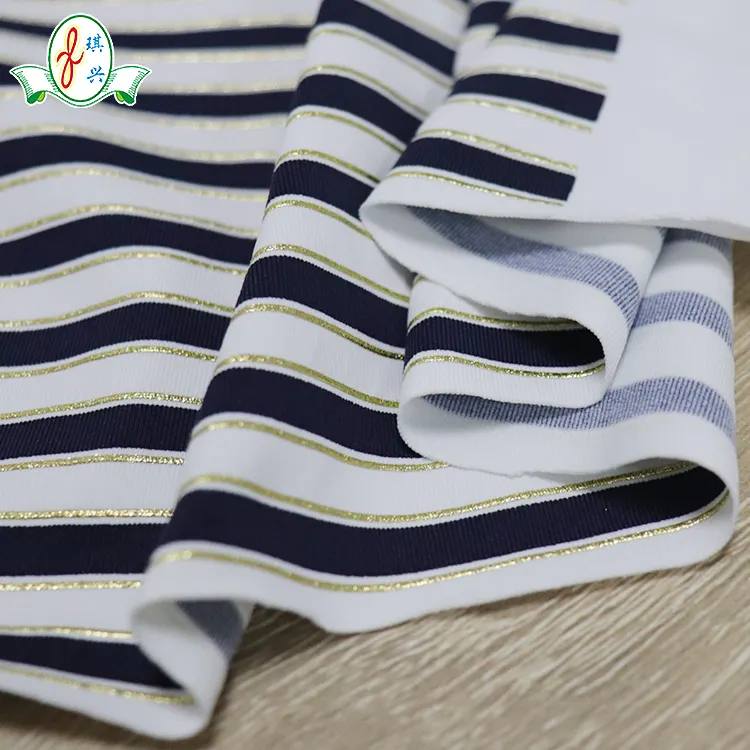 Lycra blue and white stripes Nylon Spandex Swimwear Fabric