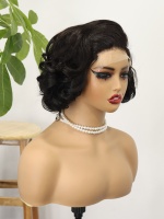 Perruque en cheveux humains bouclés Remy vietnamiens bruts, ondulée, avec closure 4x4, densité 200%, pré-épilée, avec baby hair, à prix abordable