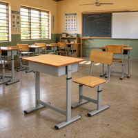 Mobilier scolaire, chaises de classe, tables, ensemble table et chaise pour étudiants, table d'étude réglable, bois, plastique, moderne, école
