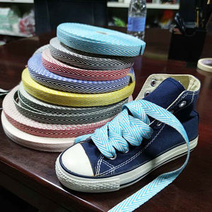 Lacet de chaussure personnalisé à rayures larges, tresse jacquard, lacets polyester à imprimé ethnique coloré pour baskets - Product Image 4