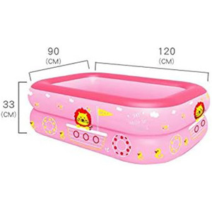 Piscine gonflable pour enfants, 0,30 mm d'épaisseur, rectangulaire, en PVC imperméable, écologique, portable, pour usage familial en extérieur, kit de réparation de valve - Product Image 4