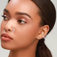 Titane CZ nez anneaux cerceaux Septum anneaux articulé Segment anneau lèvre oreille Piercing boucles d'oreilles pour Cartilage Helix Tragus Conch
