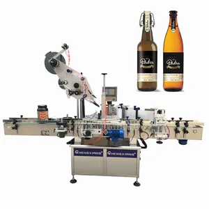 PLC controllo automatico vino vodka bottiglia di alcol forma U superiore e laterale etichettatrice