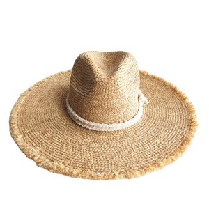 Thời trang phụ nữ Raffia rơm Fedora Hat mềm rộng Vành Panama Trilby mềm Mũ bãi biển UPF 50 + UV bảo vệ Sun hat - Product Image 1