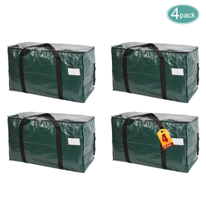 Lot de <span class=keywords><strong>4</strong></span> sacs de déménagement pliables extra larges multifonctionnels avec fermetures éclair et poignées de transport, rangement durable pour vêtements, chaussures et outils - Product Image 1