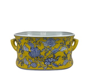 Jingdezhen azul y amarillo de alta calidad pintado a mano nueva maceta de cerámica de estilo chino con bonita Imagen de flores - Product Image 1