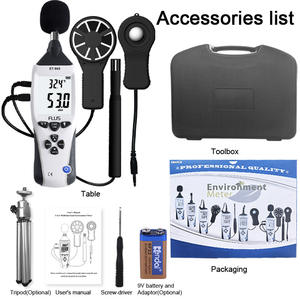 Tragbares Digitales Multifunktions-Umweltmessgerät für Innenräume zur Messung von Schallpegel, Licht, Luftgeschwindigkeit, Luftfeuchtigkeit und Temperatur - Product Image 1