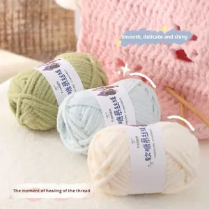 Mousse de Caramelo Suave de 5,00mm, arroz glutinoso, hilo DIY, Mousse de nube gruesa, Material de punto de ganchillo de algodón para bolsos, sombreros, bufandas - Product Image 2