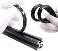 Bande de protection anti-poussière noire pour profilé en T extrudé