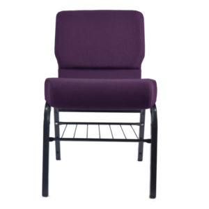 체육관 학교 호텔 및 병원 대기실을위한 식당 철 재료 도매 쌓을 수있는 덮개를 씌운 금속 교회 의자 - Product Image 1