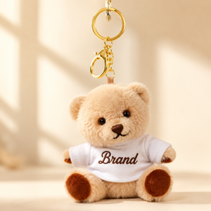 <span class=keywords><strong>พวง</strong></span><span class=keywords><strong>กุญแจ</strong></span>ตุ๊กตา<span class=keywords><strong>หมี</strong></span> 10 ซม. รับผลิตแบบ OEM ODM พร้อมสกรีนโลโก้ สำหรับงานกีฬา ทีม และของขวัญวันครบรอบ - Product Image 1