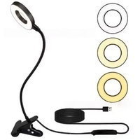 Lampe de bureau à clip LED sans ombre avec loupe pour extension de cils, nail art, réparation de tatouages, lecture et protection des yeux