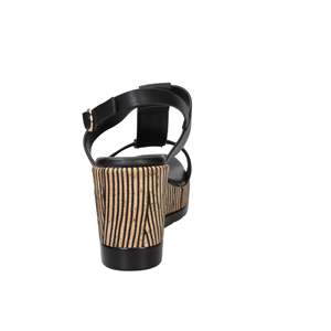 Sandalo con Zeppa Space Moda da Donna Nero 51402 con Tacco in Sughero e Plateau - Product Image 4