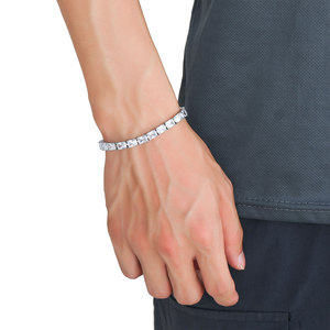 5mm Hip Hop T Square Row Zircon <strong>Bracelet</strong> Gold Plated Brass Tennis Chain Fashion Geometric <strong>String</strong> <strong>Bracelets</strong> for Men for Parties - Product Image 6