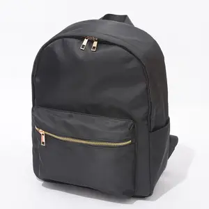 Nieuwe Trends Mode Nylon Grote Capaciteit Waterdichte Draagbare Rits Nylon Zwarte Rugzak Custom Schooltas Rugzak Groothandel